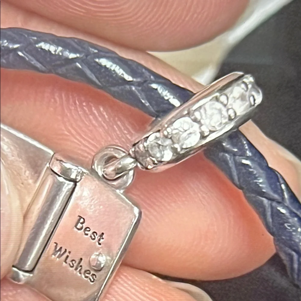 Pandora Blue Leather Bracelet with Silver Charm - Picture 10 of 13